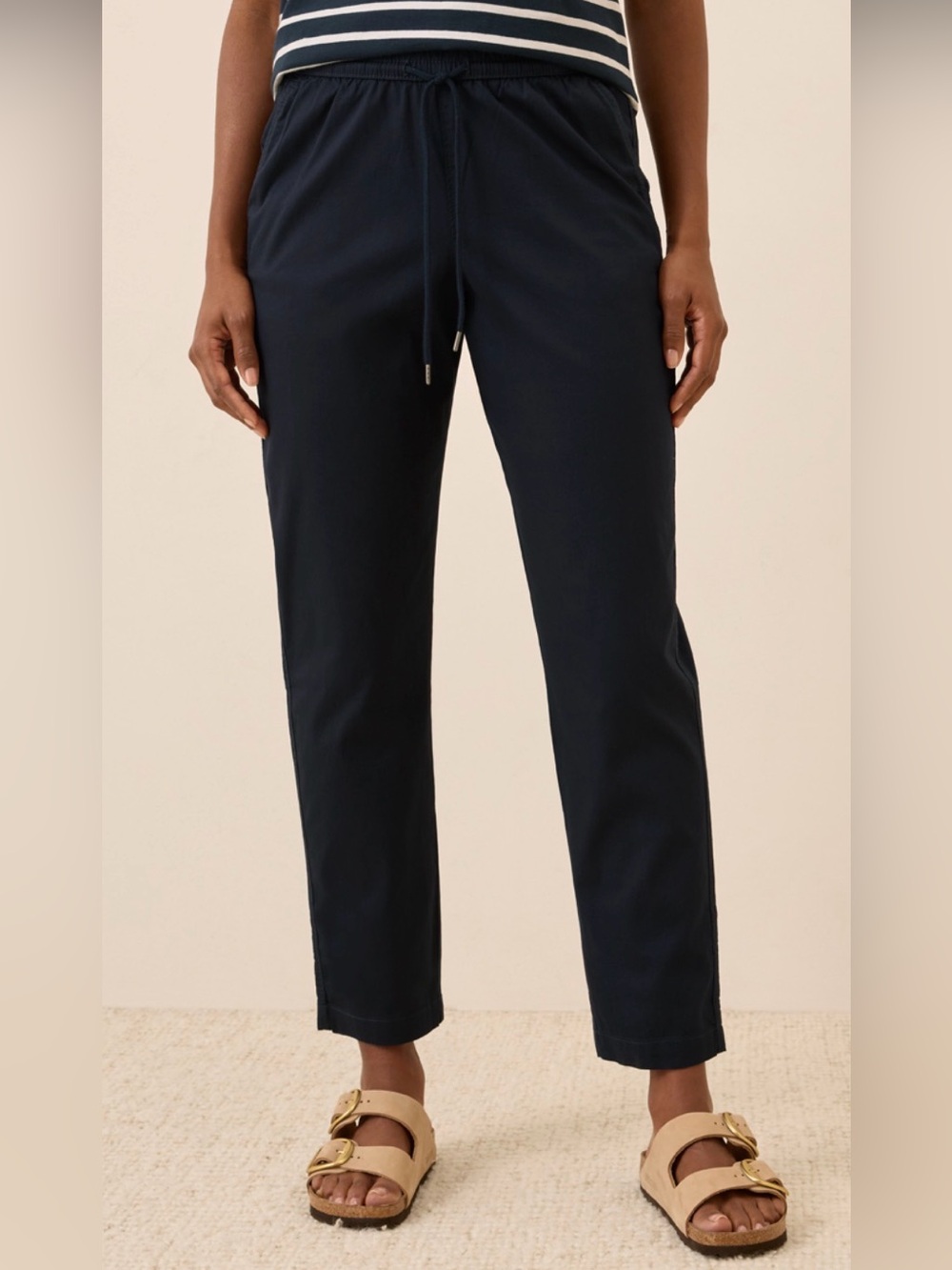 Pact Organic Cotton Daily Twill Ultra-High Rise Tapered Pant — Midnight Blue, XS - Picture 1 of 10